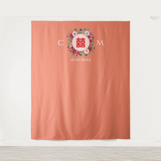 Orangefarbener Kranz Wandteppich (Vorderseite)