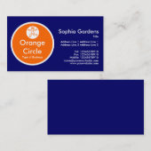Orangefarbener Kreis - Dunkelblau Visitenkarte (Vorne/Hinten)
