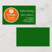 Orangefarbener Kreis - grün Visitenkarte (Vorne/Hinten)