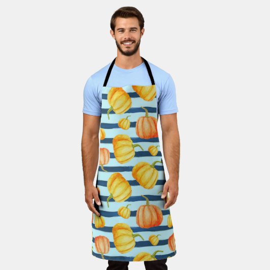 Orangefarbener Kürbis: Aquarelltöne. Schürze (Getragen)