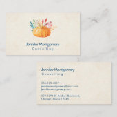 Orangefarbener Kürbis auf Imitate Visitenkarte (Vorne/Hinten)