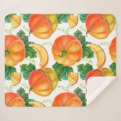 Orangefarbener Kürbis auf weißem Hintergrund. Naht Sherpadecke (Vorderseite (Horizontal))