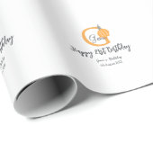 Orangefarbener Kürbis zum Herbst 21. grauer Fall Geschenkpapier (Rolleneckpunkt)