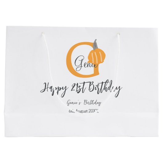 Orangefarbener Kürbis zum Herbst 21. grauer Fall Große Geschenktüte (Rückseite)