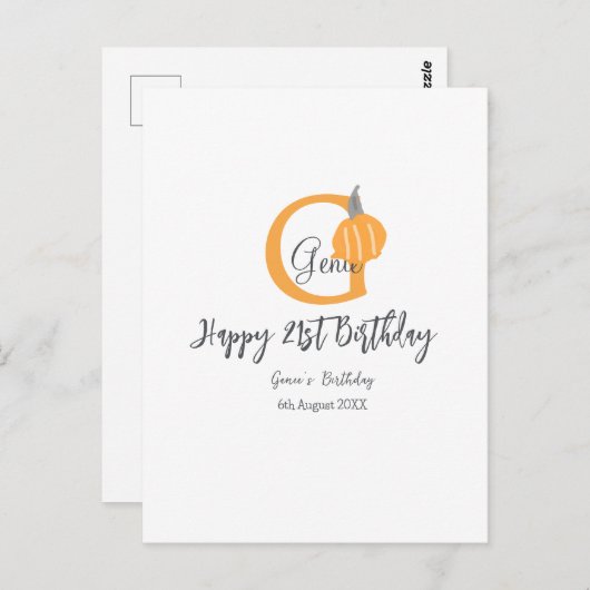 Orangefarbener Kürbis zum Herbst 21. grauer Fall Postkarte (Vorne/Hinten)