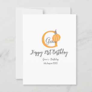 Orangefarbener Kürbis zum Herbst 21. grauer Fall Postkarte