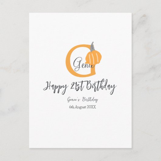 Orangefarbener Kürbis zum Herbst 21. grauer Fall Postkarte (Vorderseite)