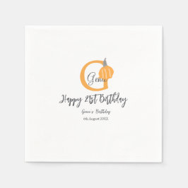 Orangefarbener Kürbis zum Herbst 21. grauer Fall Serviette