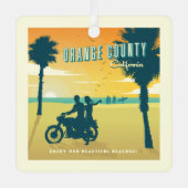 Orangefarbener Landkreis, kalifornische Strände Ornament Aus Metall (Vorderseite)