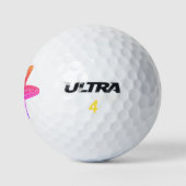 Orangefarbener Lila Seeteufel Golfball (Logo)