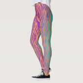 Orangefarbener lila und grüner Zebradruck Leggings (Links)