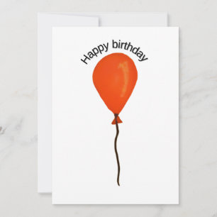 Orangefarbener Luftballon Alles Gute zum Geburtsta Feiertagskarte