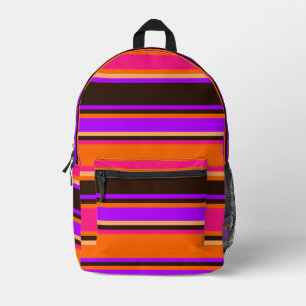 Orangefarbener, Magenta- und Lila gestrichener Rüc Bedruckter Rucksack