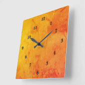Orangefarbener Marmor Quadratische Wanduhr (Winkel)