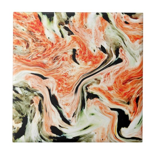 Orangefarbener Marmorstein - Abstrakte Textur Fliese (Vorderseite)