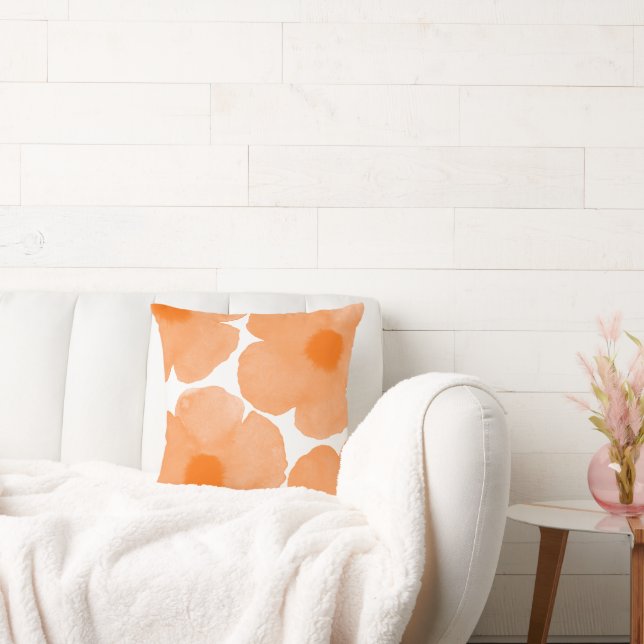 Orangefarbener Mohn 3 Kissen (Liege)