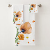 Orangefarbener Mohn Badhandtuch Set (Insitu)