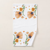Orangefarbener Mohn Badhandtuch Set (Handtuch)