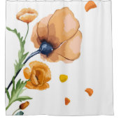 Orangefarbener Mohn Duschvorhang (Vorderseite)