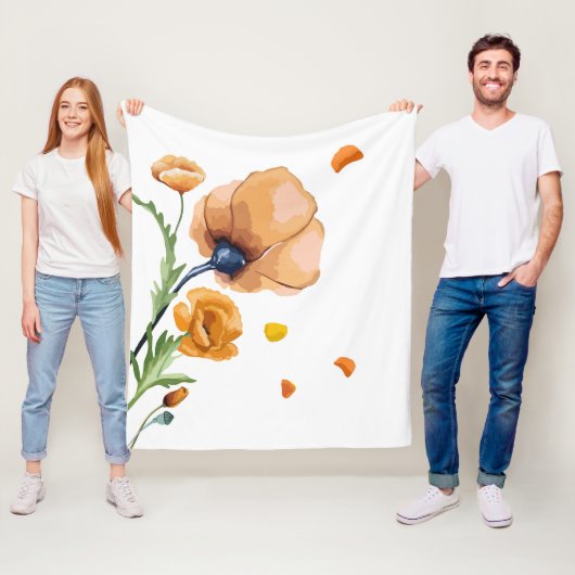 Orangefarbener Mohn Fleecedecke (Beispiel)