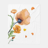 Orangefarbener Mohn Fleecedecke (Vorderseite)