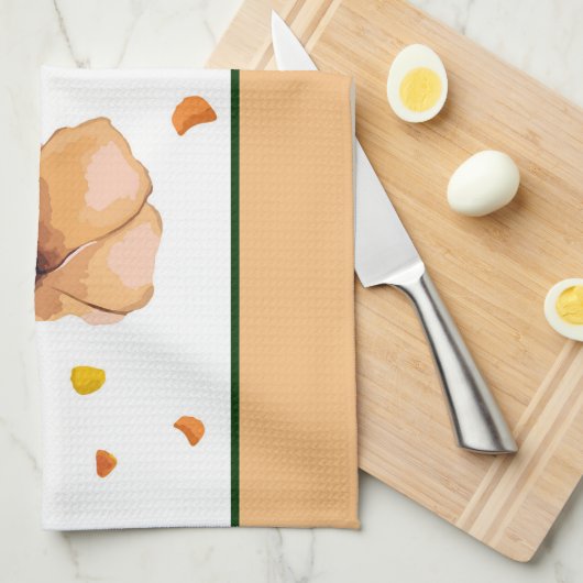 Orangefarbener Mohn Geschirrtuch (Viertel Falte)