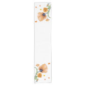 Orangefarbener Mohn Kurzer Tischläufer (Vorderseite)