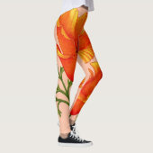 orangefarbener Mohndruck aus Kalifornien Leggings (Rechts)