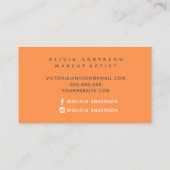 Orangefarbener Pinselstrich lädt Ihr Logo hoch Visitenkarte (Rückseite)