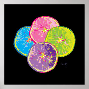 Orangefarbener Pop Kunst, Dichtung und Musik Cool Poster