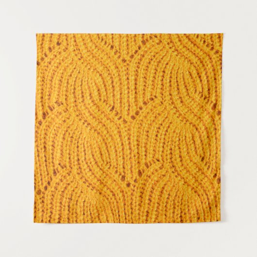 Orangefarbener Pullover, texturierter Hintergrund. Wandteppich (Vorderseite)