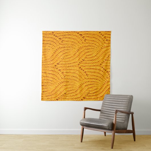 Orangefarbener Pullover, texturierter Hintergrund. Wandteppich (Beispiel (Horizontal))