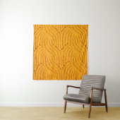 Orangefarbener Pullover, texturierter Hintergrund. Wandteppich (Beispiel)