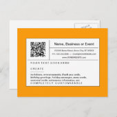 orangefarbener QR-Code Einladungspostkarte (Vorne/Hinten)