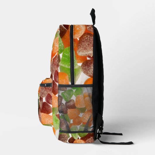 Orangefarbener Rotgummi Süßzucker Monogramm Bedruckter Rucksack (Rechts)