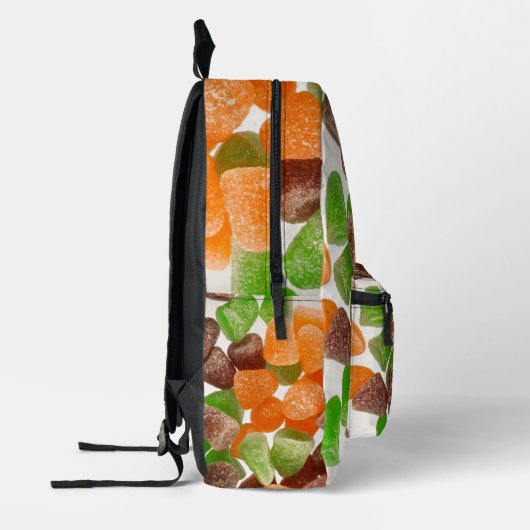 Orangefarbener Rotgummi Süßzucker Monogramm Bedruckter Rucksack (Links)