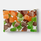 Orangefarbener Rotgummi Süßzucker Monogramm Zubehörtasche (Rückseite)