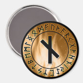 Orangefarbener Runenkreis [10] Nauthiz] Magnet (Vorderseite/Rückseite)