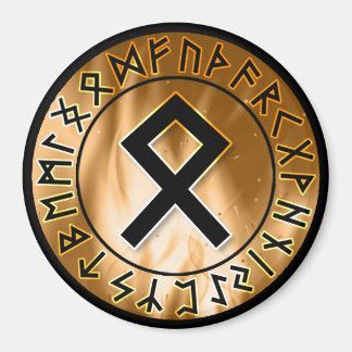 Orangefarbener Runenkreis [23] Othala] Magnet