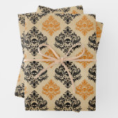 Orangefarbener Schädel Geschenkpapier Set (Beispiel)