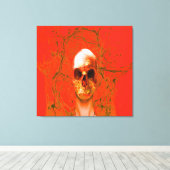 Orangefarbener Schädel im Wasser Leinwanddruck (Insitu (Holzboden))