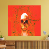 Orangefarbener Schädel im Wasser Leinwanddruck (Insitu (Wohnzimmer))