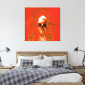 Orangefarbener Schädel im Wasser Leinwanddruck (Insitu (Schlafzimmer))