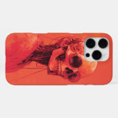 Orangefarbener Schädel iPhone Hülle (Rückseite (Horizontal))