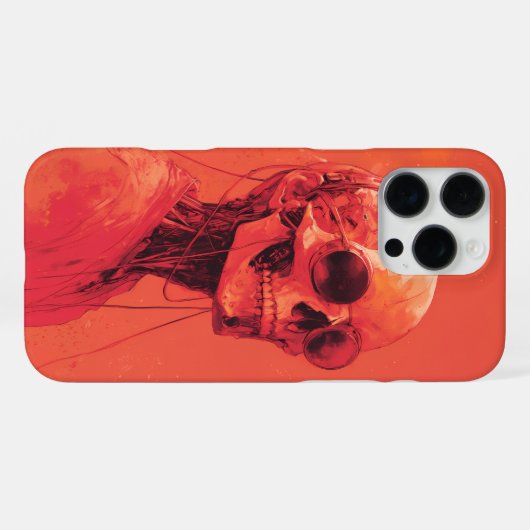 Orangefarbener Schädel iPhone Hülle (Rückseite (Horizontal))