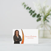 Orangefarbener Schieber von Imitaten Glitzer Beruf Visitenkarte (Stehend Vorderseite)