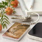 Orangefarbener Schlaf in Hürde Schlüsselanhänger (Vorderseite rechts)