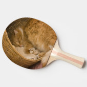 Orangefarbener Schlaf in Hürde Tischtennis Schläger (Seitenansicht)