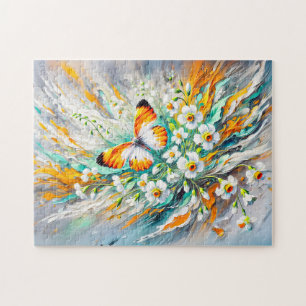 Orangefarbener Schmetterling mit Hülsenfrüchten Öl Puzzle