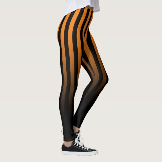 Orangefarbener schwarzer Streifen wird bis schwarz Leggings (Rechts)